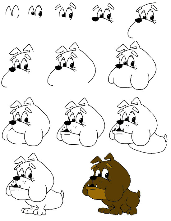 Рисование головы собаки
